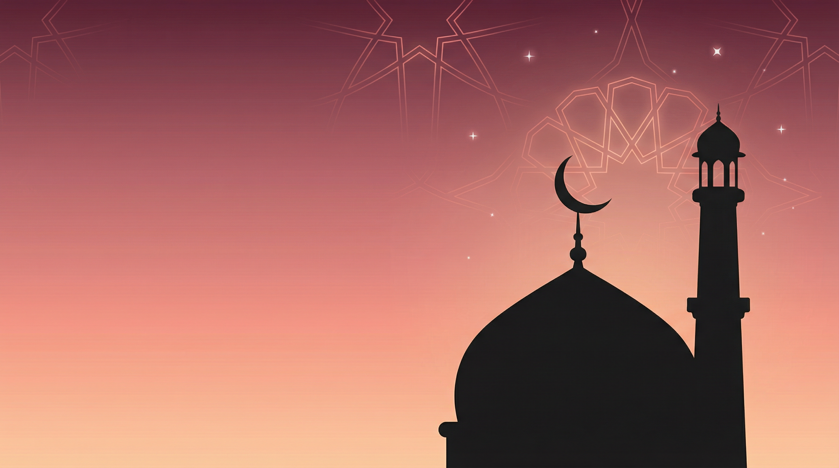 Silhouette de mosquée décorative pour application de prière islamique